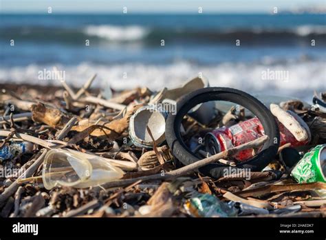 Garbage And Waste On The Beach Ecological Disaster For The Sea Stock