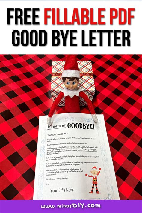 Elf On The Shelf Fillable Pdf Goodbye Letter Minordiy