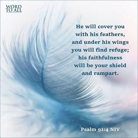 Psalm 914 Niv He Will Cover You With His Feathers And Under His