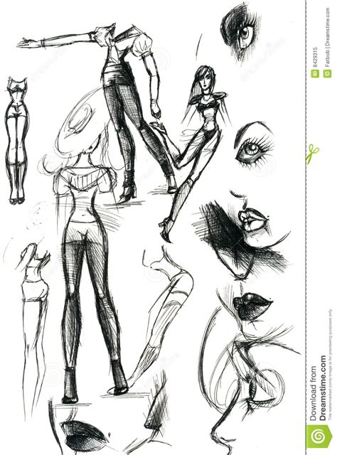 Step two, i then emphasis on her posture and stance, notice over all posture look like an s curve from head to the bottom of the drawing. Abstract Women Illustrations Stock Illustration ...