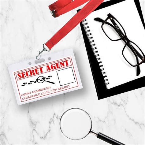 Printable Spy Secret Agent Id Badge James Bond Etsy España