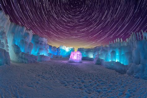 Have Your Frozen Moment At This Cool Glowing Ice Castle