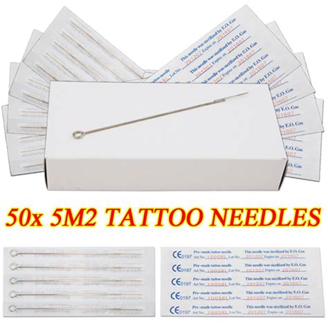 50pcs Tattoo Needles 5m2 Disposable Premade Sterilized Tattoo Needles