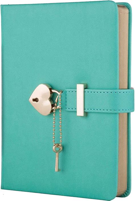 poshieca heart shaped lock diary with key pu leather cover journal personal organizers secret