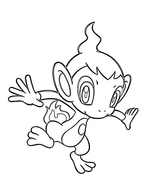 Pokemon Chimchar Coloring Pages Free Printable