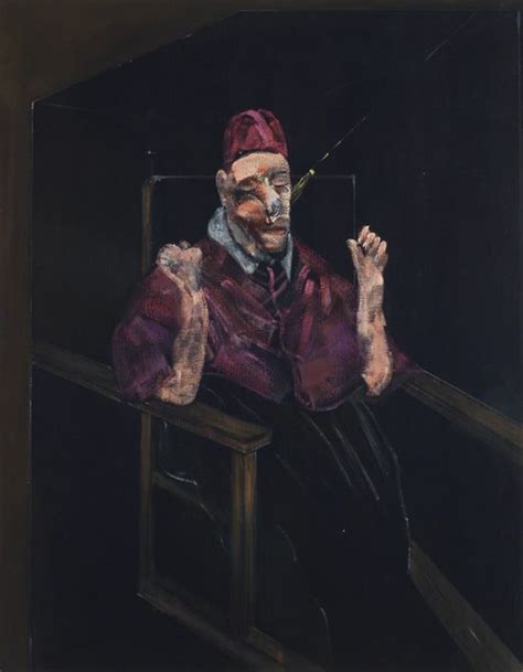 Denn wenn man den englischen maler francis bacon so reden hört und in sein feistes gesicht mit den dicken backen und dem kleinen, zusammengekniffenen mündchen sieht, teilt sich von der. Francis Bacon (1909-1992) Study for a Portrait (Pope) 1957 ...