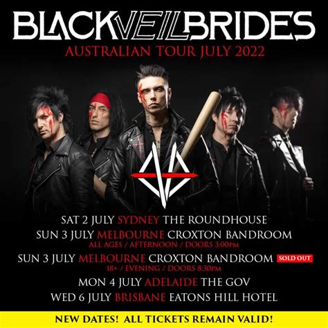 Event Black Veil Brides 03072022 Melbourne The Croxton Australia