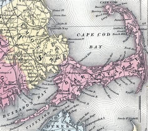 Barnstable County Massachusetts 1857 House Divided