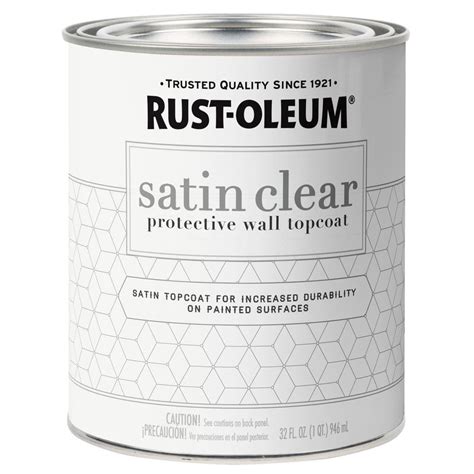 Rust Oleum 1 Qt Satin Clear Protective Wall Topcoat 321312 The Home