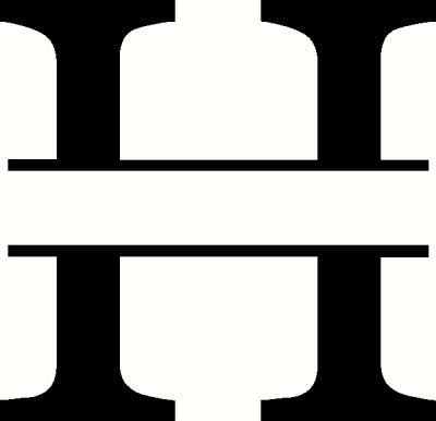 Monogram H wall sticker, vinyl decal | The Wall Works