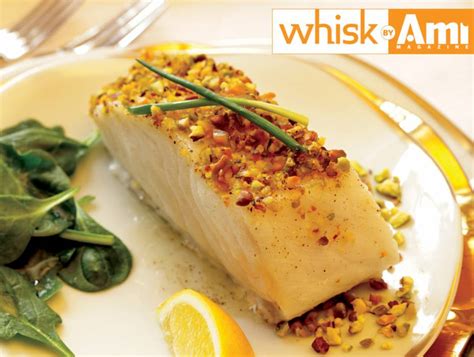 Pistachio Crusted Sea Bass With Lemon Wine Sauce Recipe