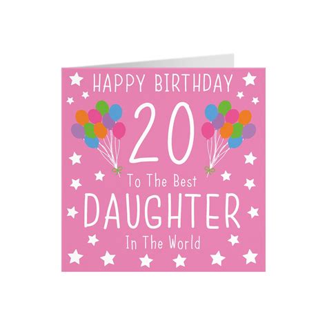 Daughter 20th Birthday Card Happy Birthday 20 To The Etsy