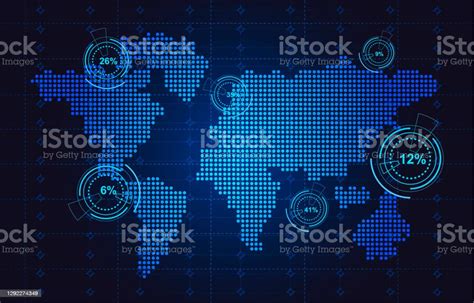 Glowing Digital World Map Stock Illustration Download Image Now