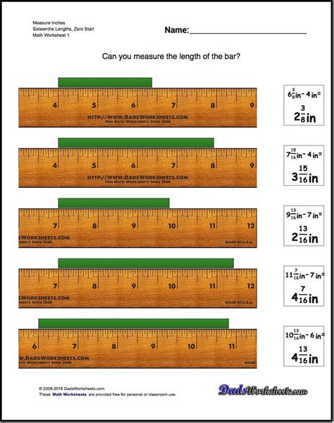 Reading A Ruler Worksheet Pdf