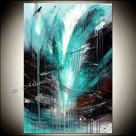 Turquoise Painting Abstract Art Canvas Original Art