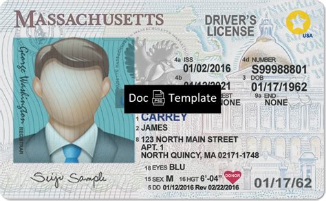 Massachusetts Driver License Template Psd Psd Templates