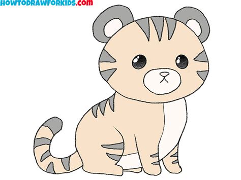 How To Draw A Cute Tiger Easy Drawing Tutorial For Kids