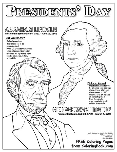 Use crayola® crayons, colored pencils, or markers to color the picture of former president george washington.on february 22, 1732 george washington was born in westmoreland county, virginia. Coloring Books | Presidents Day Free Online Coloring Page