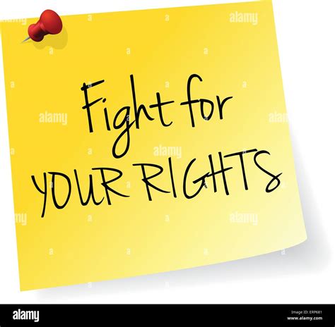 Fight For Your Rights Yellow Stick Note Paper Vector Stock Vector Image