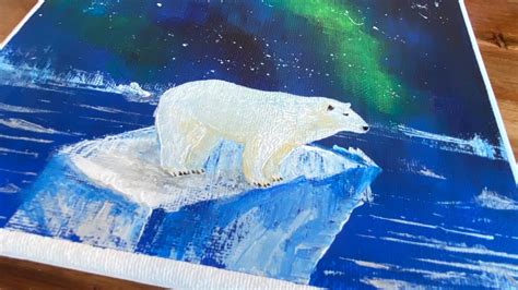 Acrylic Painting For Beginners Tutorial Lonely Polar Bear Youtube