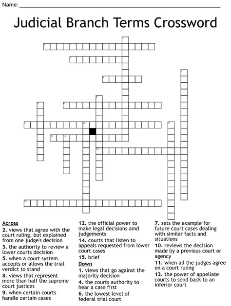 Supreme Court Vocabulary Crossword Puzzle Wordmint Vlrengbr