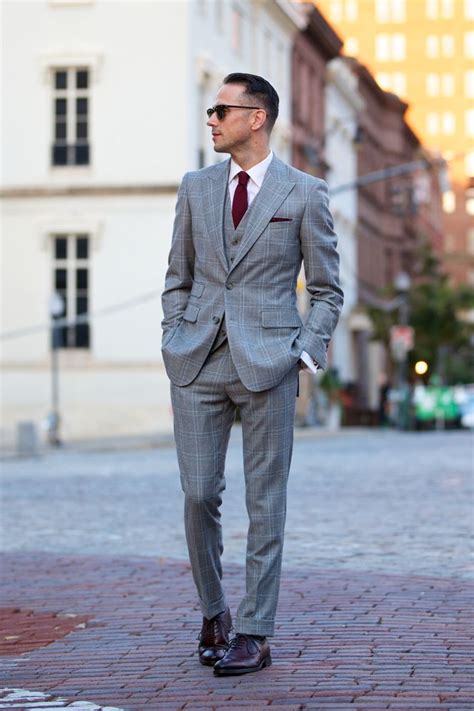The Grey Plaid Three Piece Suit Three Piece Suit Mens Fashion Suits