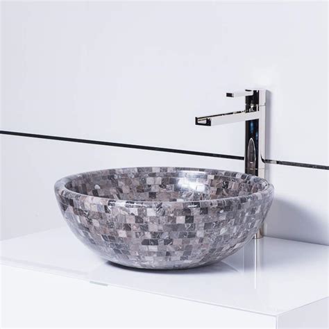 Above counter product details installation type: Vigillini Natural Stone Mosaic Luxury Vessel Sink