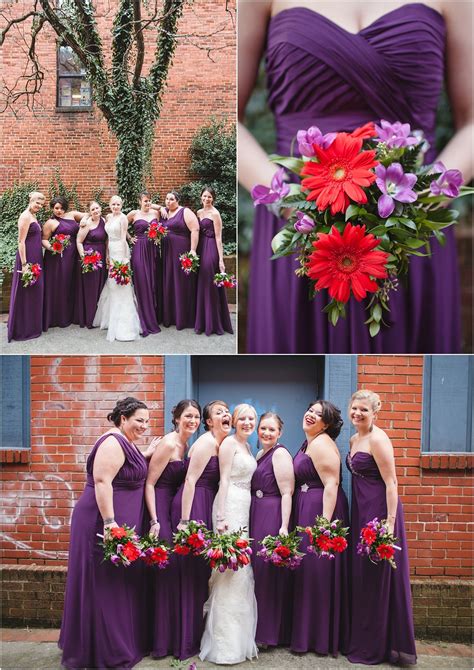This wedding was one of the biggest ones we have done! Purple and red wedding and fun bridesmaids with the bride ...