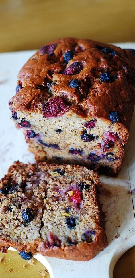 Very Moist Banana Bread Stuffed With Strawberries And Blueberries