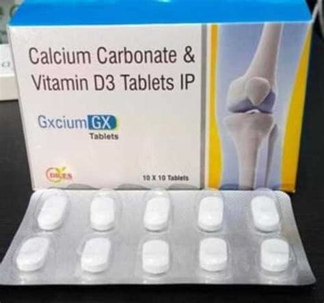 Calcium Carbonate And Vitamin D3 Tablets Ip 10 X10 Tablet Pack Cool And Dry Place At Best Price