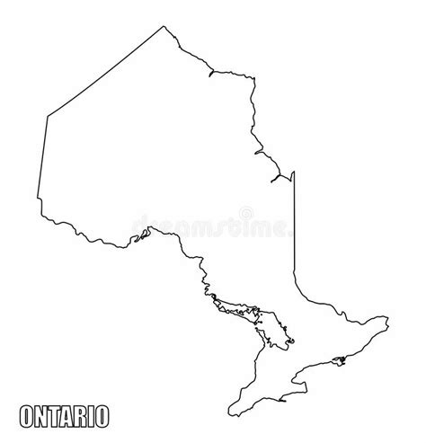 Ontario Province Outline Map Stock Illustration Illustration Of White