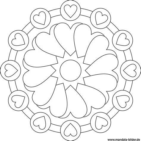 Link zum ausdrucken des pdf. Mandala von Herzen - gratis Ausmalbild