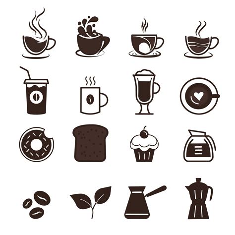 Icon Set Of Cafe And Coffee Production Collection Vector Symbol In