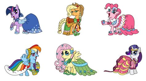 Mlp Cartoon Version Of The Mane 6 At The Grand Galloping Gala My