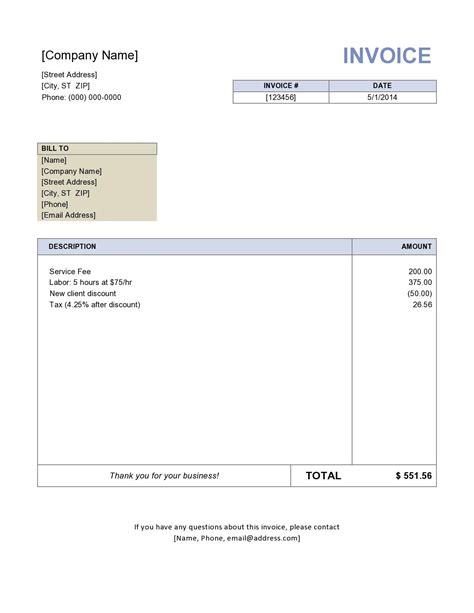 Consulting Invoice Template Word Invoice Template Ideas