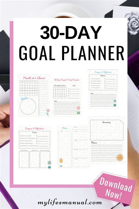 30 Day Project And Goal Planner Printables Goals Planner Goals