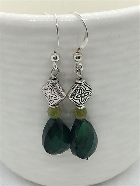 Green Dangle Earrings Jewelry For Women Beautiful Earrings Etsy
