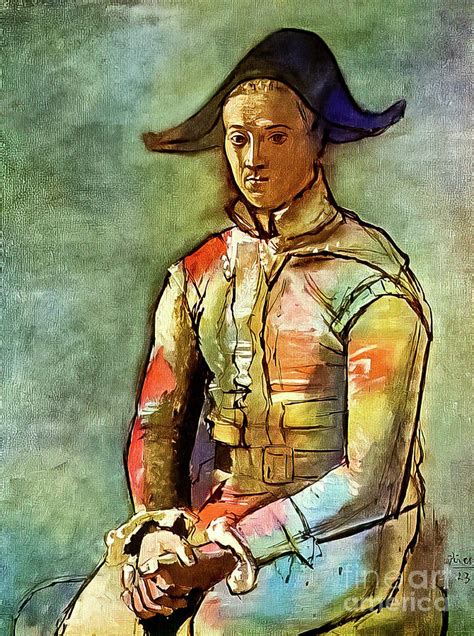 Seated Harlequin By Pablo Picasso 1923 Painting By Pablo Picasso Fine
