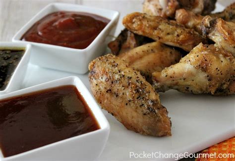 Grilled Naked Wings With Three Sauces Pocket Change Gourmet