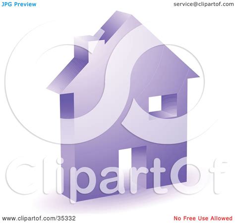 Clipart Illustration Of A Purple Home Icon With A Doorway Chimney And