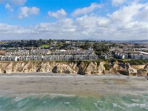Aerial View Of Del Mar North Beach California Coastal Cliffs And House