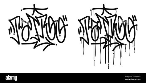 Word Tattoo Abstract Hip Hop Hand Written Graffiti Style Vector