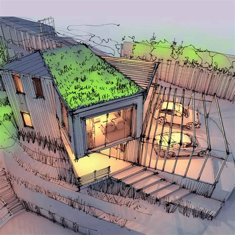 Andreyarchitectural Sketch On Instagram Sketch Of The Modern Home In