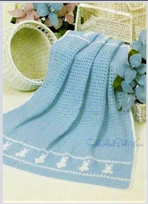 Vintage Crochet Pattern Baby Bunnies Afghan Nursery Blanket Pdf Instant