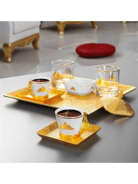 Buy Turkish Coffe Set For Two Golden Colour Grand Bazaar Istanbul
