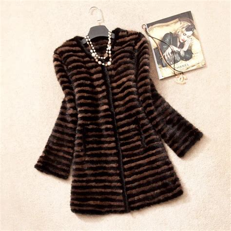 autumn women s real genuine knitted mink fur coat winter women fur outerwear coats overcoat