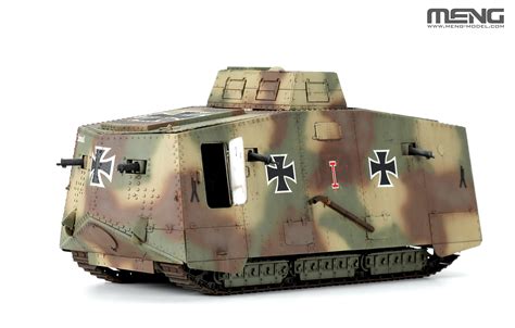 German A7v Tank And Engine Krupp Limited Edition Meng Model Ts017s