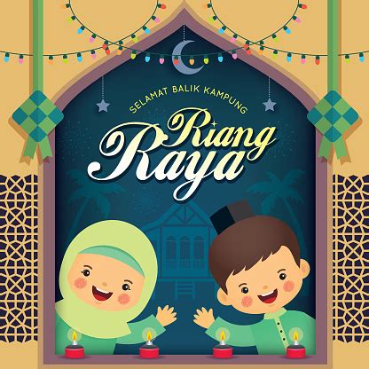 Selamat hari raya aidilfitri diucapkan kepada yang menyambut hari lebaran ; Hari Raya Aidilfitri Idul Fitri Cartoon Muslim With ...