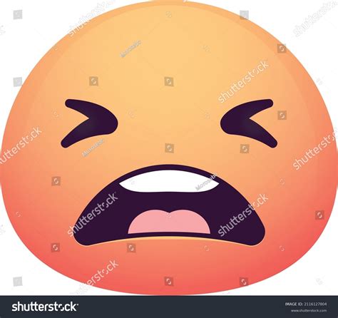 Weary Emoji Wailing Emoticon Unhappy Orange Stock Vector Royalty Free