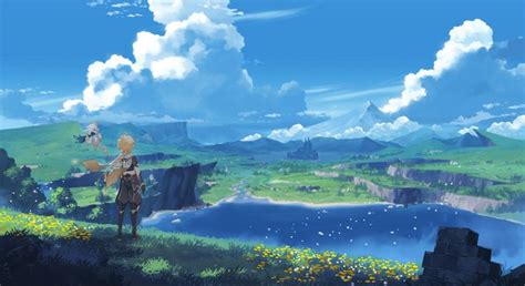 genshin impact google search fantasy landscape anime scenery